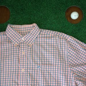 Southern Tide Button Down Sz Large Blue Pink Shirt